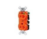 IG8300 Receptacle twist-lock insolate ground 2P3W 20A 125V (5-20R) duplex orange Hubbell