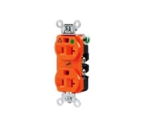 IG8300 Receptacle twist-lock insolate ground 2P3W 20A 125V (5-20R) duplex orange Hubbell