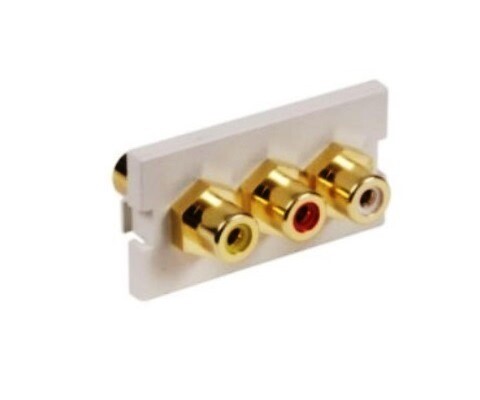 IM3RF1OW Adapter module 3PTO RCA 1Unit office white hubbell