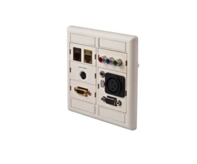 IMF2W Faceplate 2gang phono/data/multimedia white hubbell
