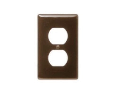 P8X Faceplate 1 gang 1 duplex nylon brown Hubbell