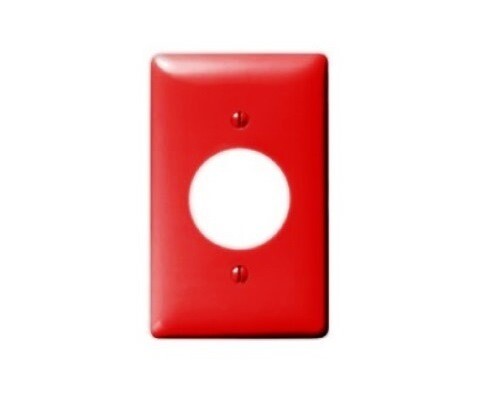 P720R Faceplate 1 gang 1 single 1.60&quot; nylon red Hubbell