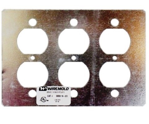 RFB119-3D Faceplate 3 gang duplex receptacle standart (D) plate Wiremold