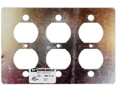 RFB119-3D Faceplate 3 gang duplex receptacle standart (D) plate Wiremold