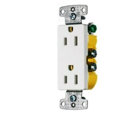 RRD15W Receptacle straight blade 2P3W 15A 125V (5-15R) duplex home select white Hubbell