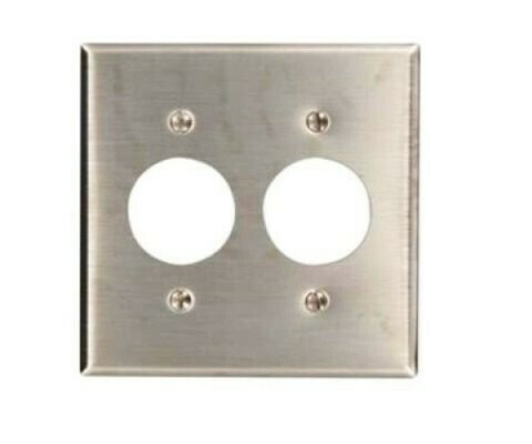 S72 Faceplate 2 gang 2 single receptacle stainless Hubbell