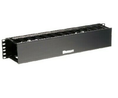 WMPF1E Organizer horizontal 19" 3.5"H X 19"W X 3.7"D single sided with cover black 2U Panduit
