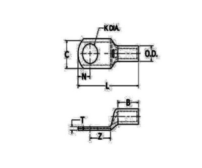 YAV12G3 Compression Lugs, Ring Terminals, Tin Burndy