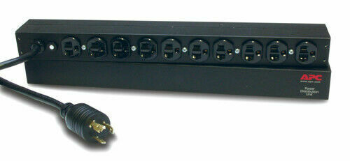 AP9564 PDU Horizontal basic 20A 100/120V (in L5-20P) (out (10)5-20R) 1UR cord 3.7Mtrs APC