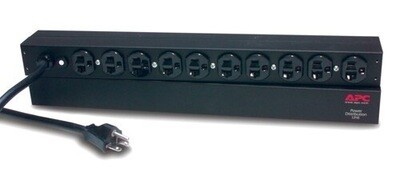 AP9562 PDU Horizontal basic 15A 100/120V (in 5-15P) (out (10)5-15R) 1UR cord 3.7Mtrs APC