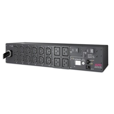 AP7811B PDU Horizontal Metered 30A 208V (in L6-30P) (out (12)IEC 320 C13 &amp; (4)IEC 320 C19) 2UR cord 2FT Apc