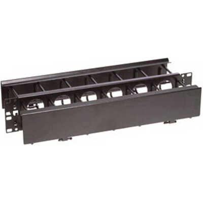 HC119CE1N Organizer horizontal 19&quot; 1.75&quot;H X 19&quot;W Front Duct 1.75&quot; single-sided with cover black 1U Hubbell