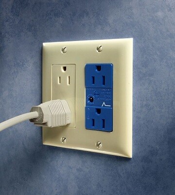 HBL5260SA Receptacle TVSS duplex 2P3W 15A 125V (5-15R) blue Hubbell
