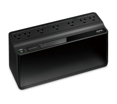 BE600M1   UPS 600VA (in 120V nema 5-15P) (out 120V 2 nema 5-15R TVSS 5 nema 5-15R Battery BK)  with 1USB charging pto Cord 5FT Apc