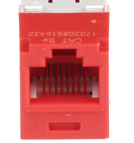 CJ5E88TGRD  Jack CAT5E universal mini-com red Panduit