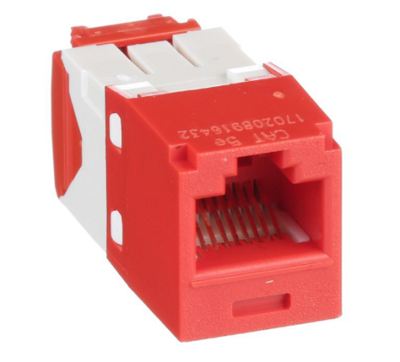 CJ5E88TGRD  Jack CAT5E universal mini-com red Panduit