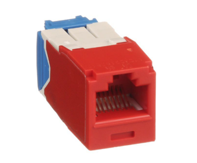 CJ6X88TGRD Jack CAT6A universal mini-com 10G red  Panduit