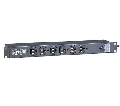 RS-1215  Power strips horizontal 19" front 6/ rear 6 outlets 15A/120/250V NEMA 5-15P black Tripp lite