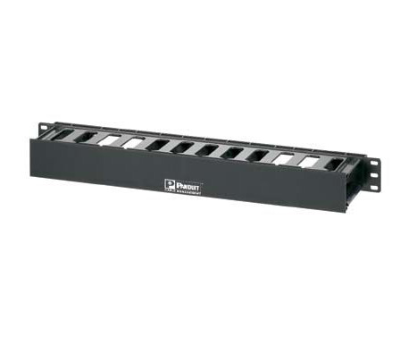WMPFSE  Organizer horizontal 19&quot; 1.7&quot;H X 19&quot;W X 3.7&quot;D single sided with cover black 1U Panduit