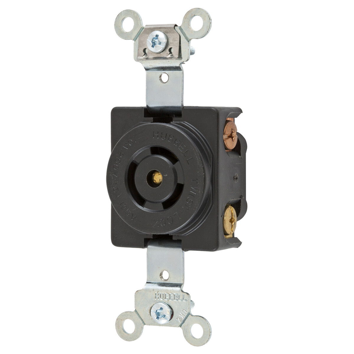 HBL7582G   Receptacle twist-lock 2P3W 10A/250V-15A/125V non-nema black Hubbell