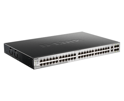 DGS-3130-54TS   Switch 48 10/100/1000Base-T ports, 2 10GBase-T ports and 4 10G SFP+ port L3 Stackable Managed D-link