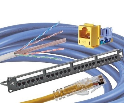 HP6A24U Patch panel 24 PTO CAT6A next speed UTP 1U black Hubbell