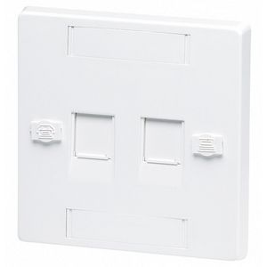 BPS12A Uk Plate Shuttered 2 Jacks White