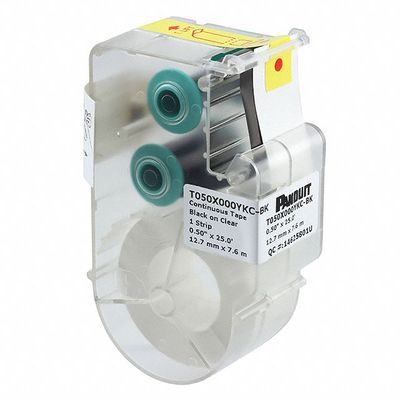 T050X000VXC-BK   Label cassette continuous tape 0.50"W terminal block Black on yellow Panduit