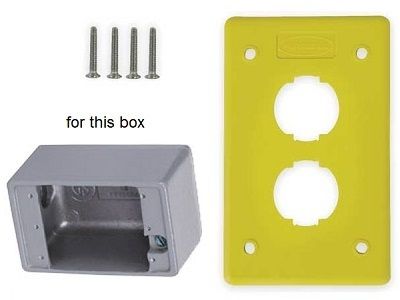 HI124PY Faceplate 2 PTO HI-Impact thermoplastic IP55 yellow Hubbell