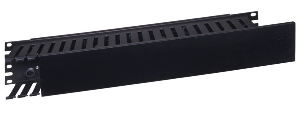 HC119CC3P Organizer horizontal 19&quot; 1.75&quot;H x 19&quot;W Front Duct and Rear Duct dual sided with cover black 1U Hubbell