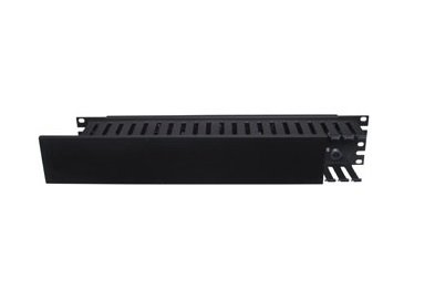 HC119CC3P Organizer horizontal 19" 1.75"H x 19"W Front Duct and Rear Duct dual sided with cover black 1U Hubbell