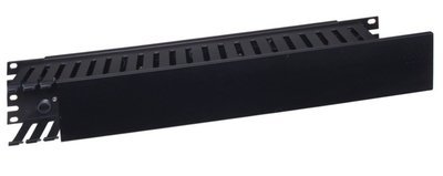 HC119CC3P Organizer horizontal 19&quot; 1.75&quot;H x 19&quot;W Front Duct and Rear Duct dual sided with cover black 1U Hubbell