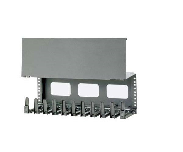 NCMHAEF2 Organizer horizontal 19&quot; 3.50&quot;H X 19&quot;W X 8&quot;D single sided with cover black 2U Panduit