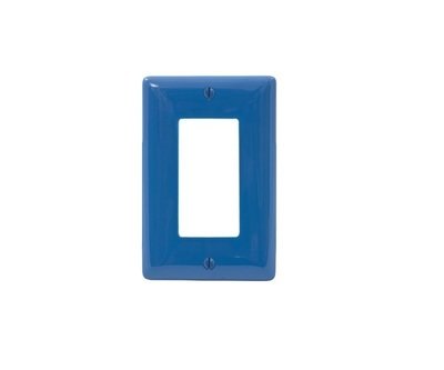 NPJ26BL Faceplate 1 gang decorator nylon mid-size blue Hubbell