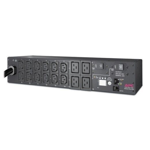 AP7811B PDU Horizontal Metered 30A 208V (in L6-30P) (out (12)IEC 320 C13 &amp; (4)IEC 320 C19) 2UR cord 2FT Apc