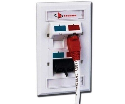 CT4-FP-01 FACEPLATE 2 PTO CT 2X4 BLACK SIEMON
