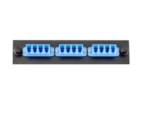FSPLCQ3 Panel F.O. 3 LC quad adapters black Hubbell