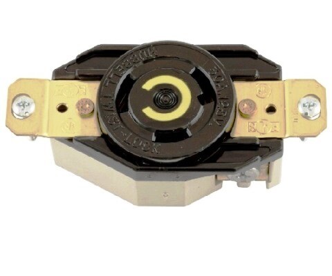 HBL2610 Receptacle twist-lock single 2P3W 30A 125V (L5-30R) (apc 770-0013) black Hubbell