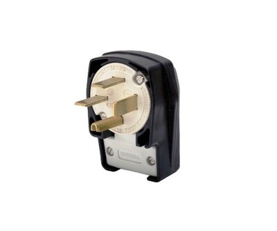 HBL8452C Plug straight blade 4P4W 50A 250V (15-50P) angle black Hubbell