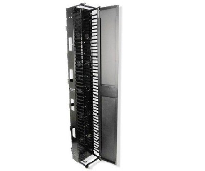 VPC-12 Organizer Vertical 45U 84"H x 12"W x 12"D dual sided with cover black Siemon