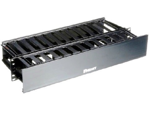 WMPH2E Organizer horizontal 19" 3.5"H X 19"W X 8.9"D dual sided with cover black 2U Panduit