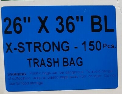26 X 36 Xtra Strong Black Garbage Bags