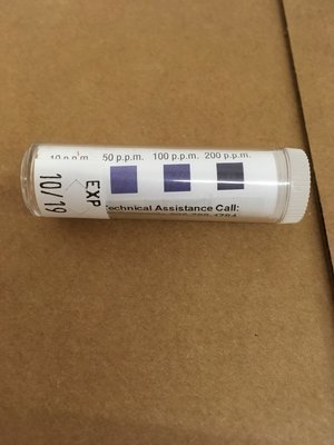Chrorine test strip 10 - 200 parts per million Chrorine test strip 10 - 200 parts per million