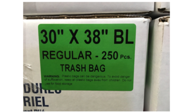 30x38 Garbage Bags Regular Black 250 Bags / Case 30x38 Garbage Bags Regular Black 250 Bags / Case