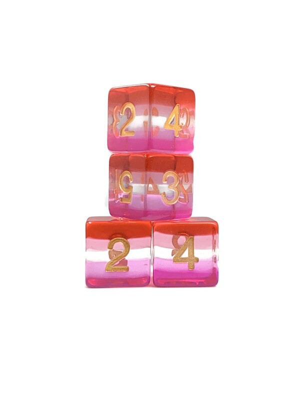 Translucent Lesbian Pride Dice Set