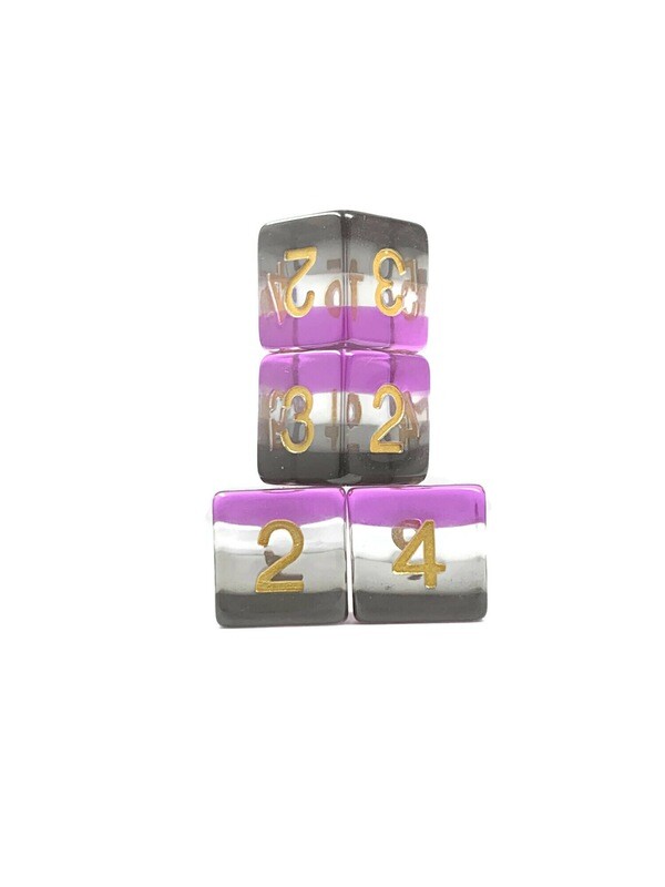 Translucent Asexual Pride Dice Set