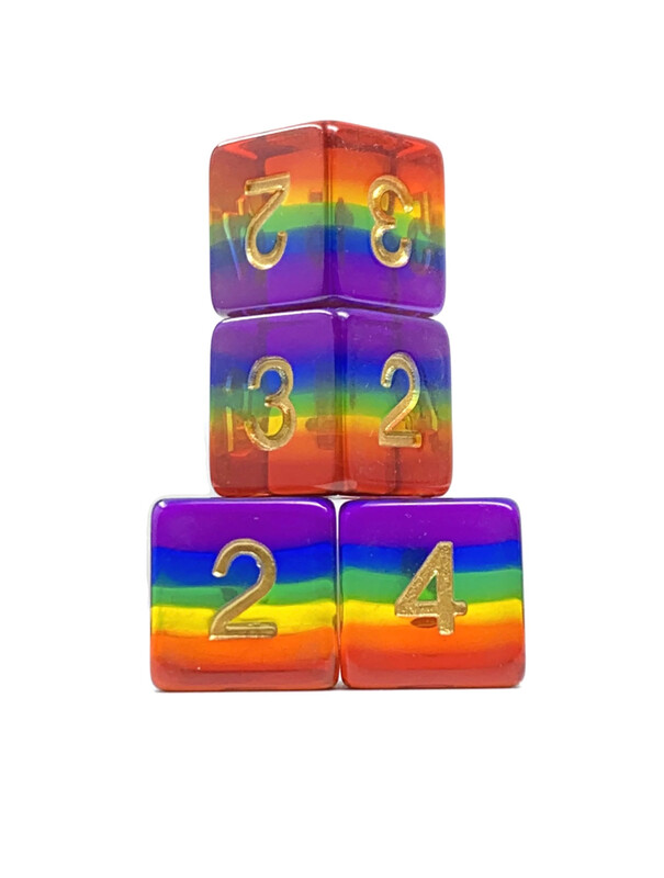 Translucent Rainbow Pride Dice Set