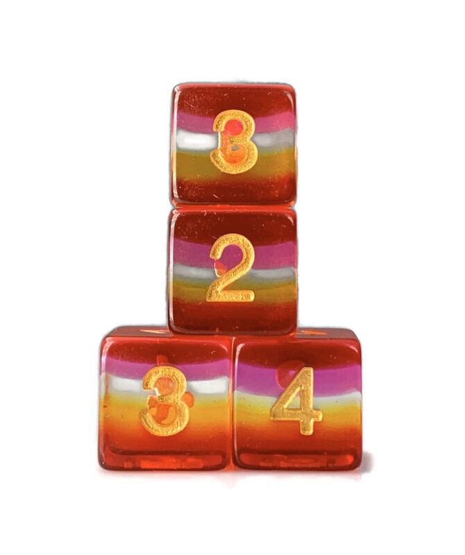 Translucent Community Lesbian Pride Dice Set