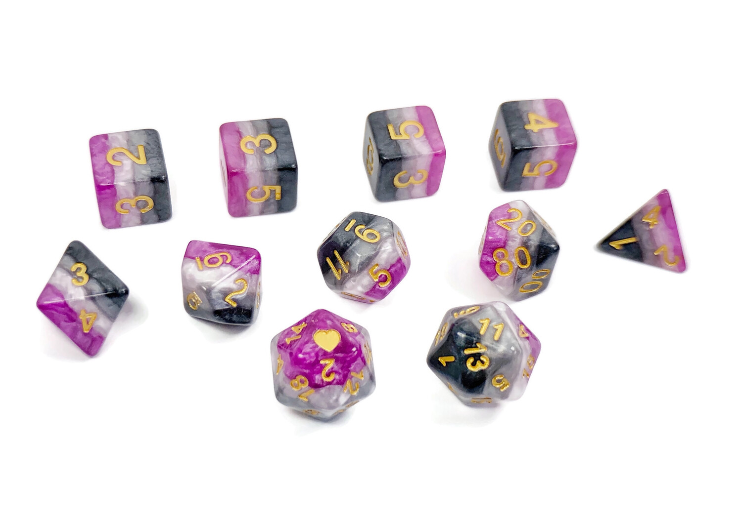 Asexual Pride Dice Set