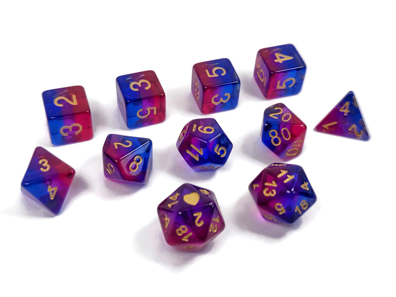 Translucent Bisexual Pride Dice Set